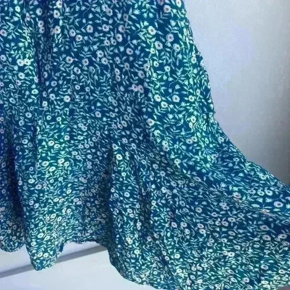 Princess Polly The Sting Mini Dress Ruffle Hem Short Floral V-neck Blue Size 0 - Picture 11 of 12